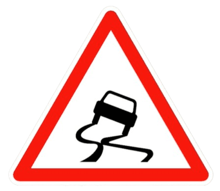 خطر طريق كتزلق