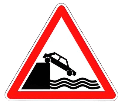 خطر منفذ إلى رصيف أو حافة النهر