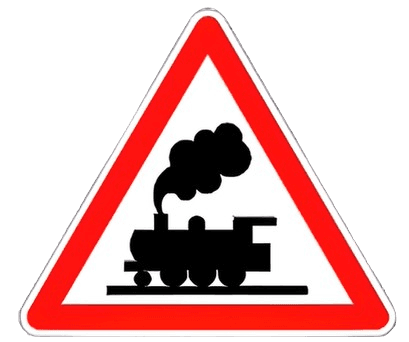 خطر تقاطع طريق مع سكة حديدية