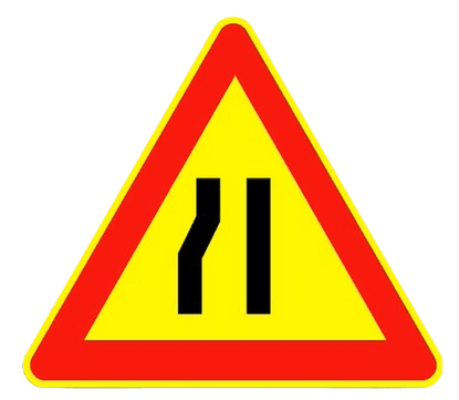 خطر مؤقت لطريق ضيقة من ليسر