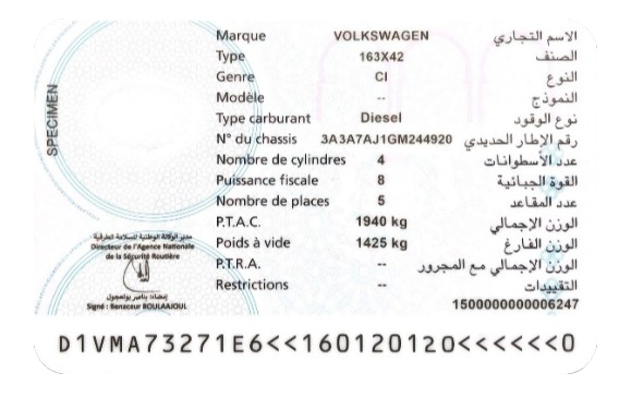 Documents du vehicule